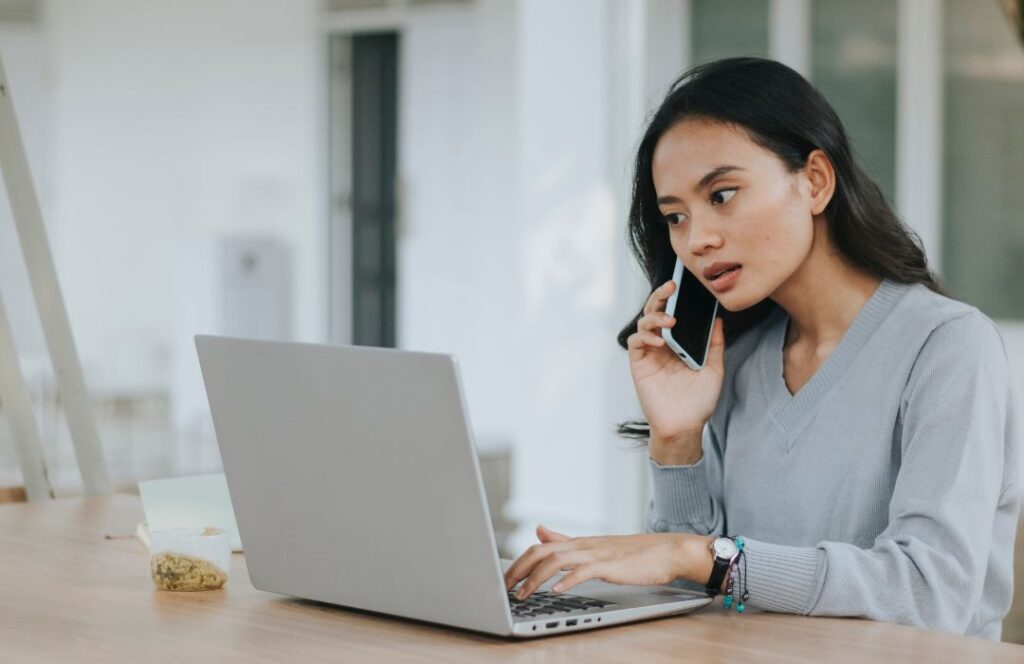 Woman on computer