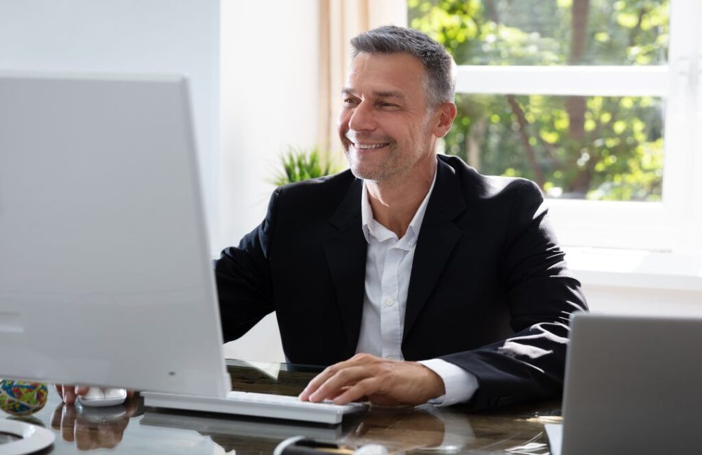 Man on computer